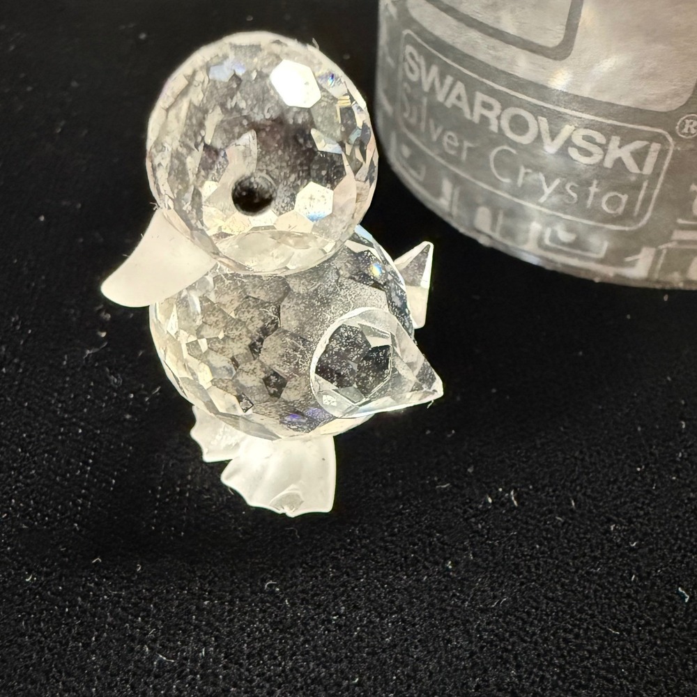 Swarovski Baby Duck Figurine Clear EUC Faceted Crystal Mini collectible 1.25in